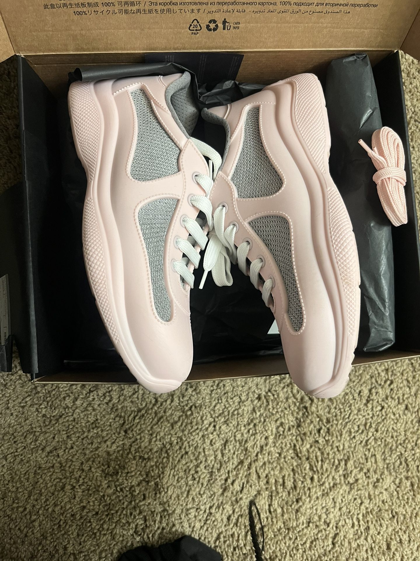 Pink Prada Hat And Shoes Size 9.5