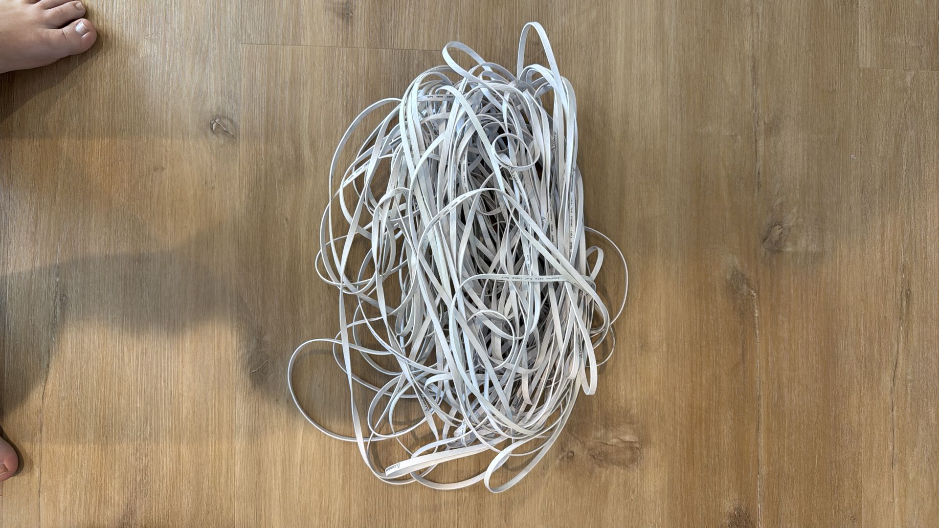 Ethernet cords, 50 ft and 100 ft, Cat 6 flat, White