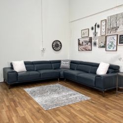 Abbyson Quinton Leather Sectional Couch | Free Delivery