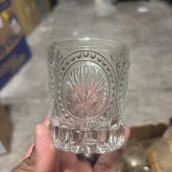 Votive Holder Clear Textured Glass