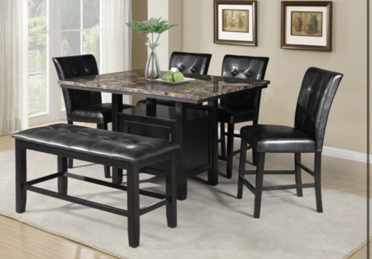 Brand New Modern Marble Dining Table Set