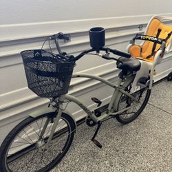 Townie Women’s Beach Cruiser With Child Seat 