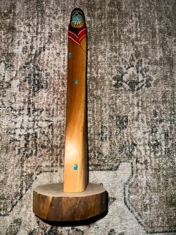Kachina vintage with turquoise Hopi signed by maker