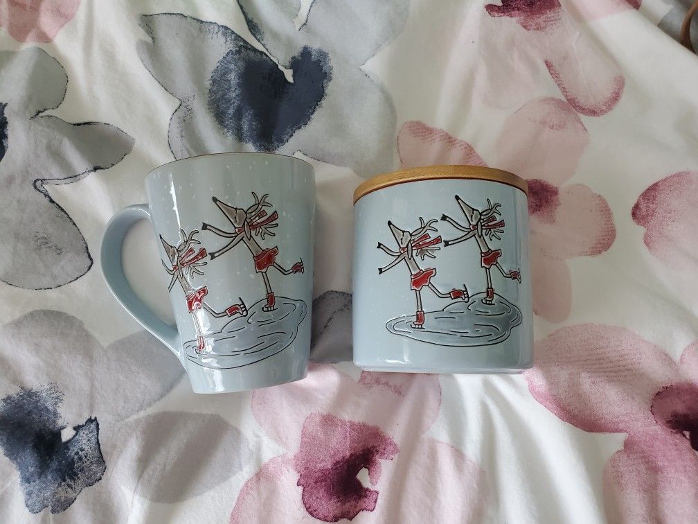 2 Piece Winter Mug And Cookie Jar Set