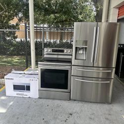 Refrigerator, stove and microwave