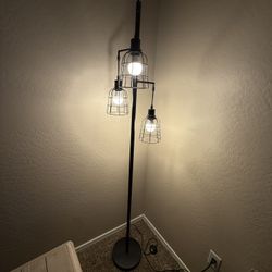 Industrial 3- light floor lamp.