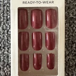 New Red Glue On Nails - Length Medium 