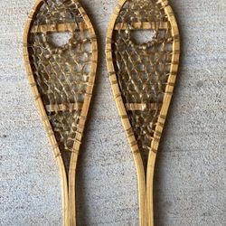 Vintage Handmade Miniature Snowshoes Pair 