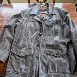Brown Distressed Leather Jacket