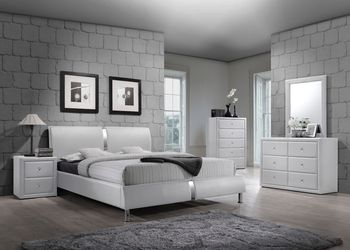 White 5 Piece Contemporary Bedroom Set - Queen or King (NO CREDIT CHECK FINANCING AVAILABLE)