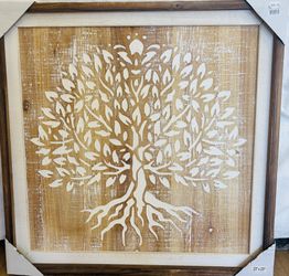 New Laser Cut Wood Tree Art Framed