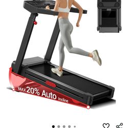 UMAY Fitness 20% Auto Incline Treadmills for Home, 42.5"×16.2" Extra-Wide Running Area,Treadmill 400LB Capacity, 3.5HP Quiet Brushless& 8.7 MPH Speed 