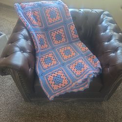 Vintage Crochet Granny Square Blanket