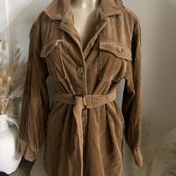 Luze brown corduroy jacket size small used like new 