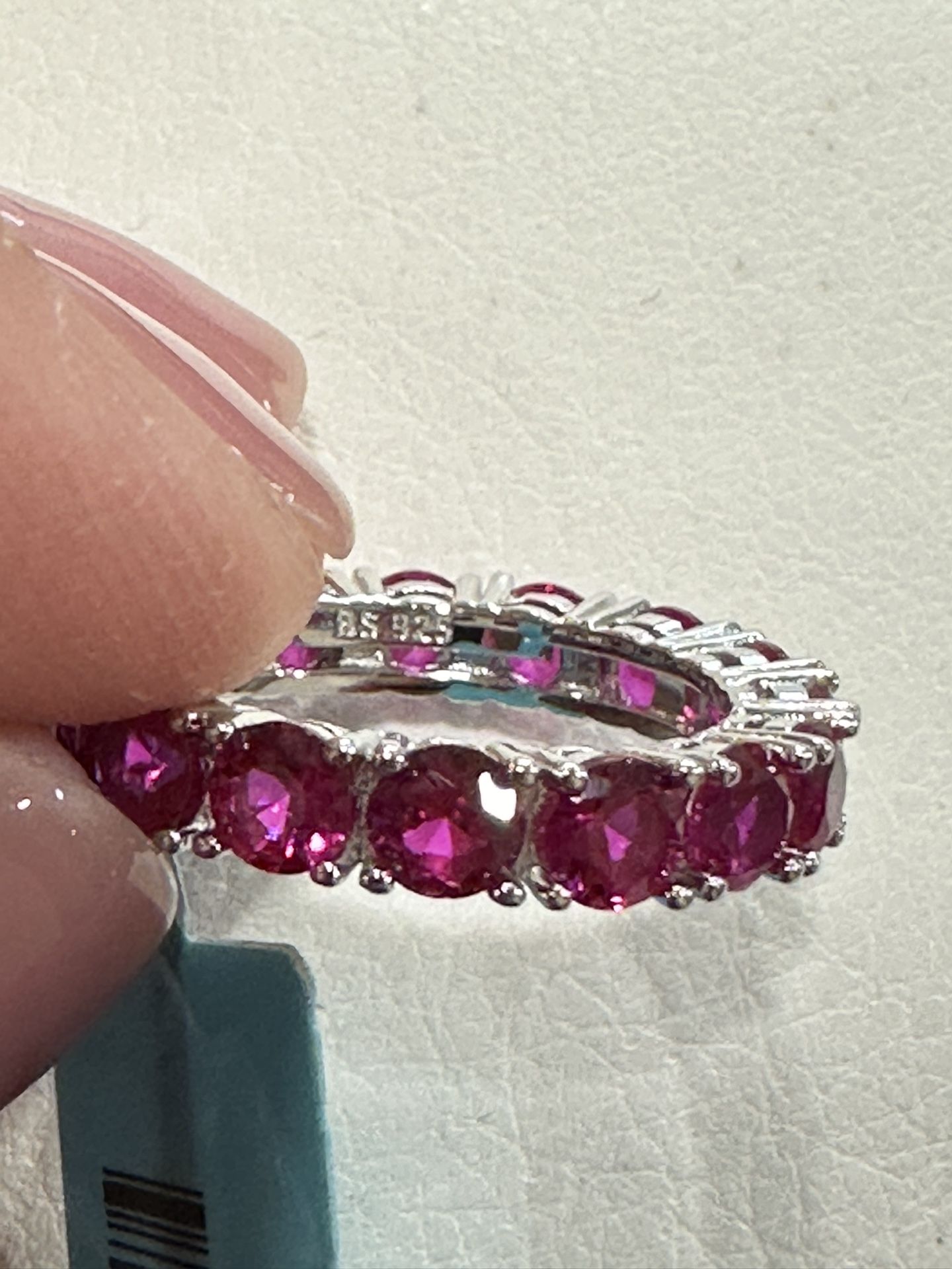 Ruby Red Sterling Silver Ring S925