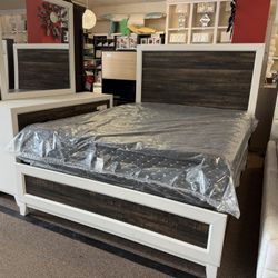Queen Bed, Dresser And Mirror 