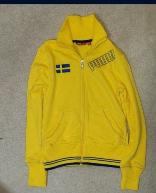 New Boys Size XSmall PUMA Yellow Zipper Jacket 