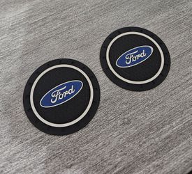 Brand New 2PCS FORD Rubber Car Cup Holder Pad Water Cup Slot Non-Slip Mat Universal