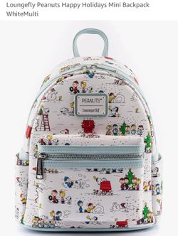 Loungefly Peanuts Happy Holidays Mini Backpack WhiteMulti