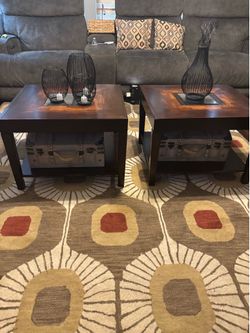 Brown wood tables