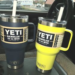 2- YETI Rambler 35oz Mugs