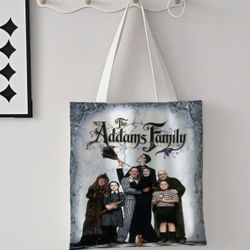 The Addams Family Tote Bag Reusable 14”x16”NEW Shoulder Bag Halloween Horror Wednesday Movie (FIRM)