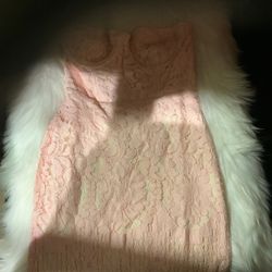 Pink Lace Spaghetti Strap Dress