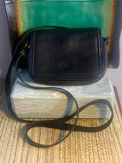 Longchamp Black Leather Crossbody Bag