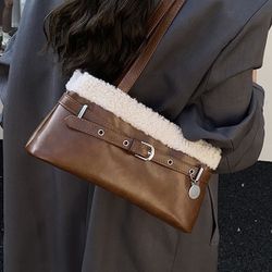 Brown faux leather purse