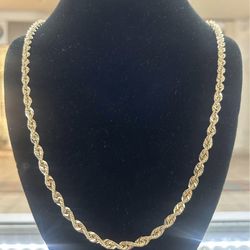 10k Real Gold Rope Chain 5mm 24 inch