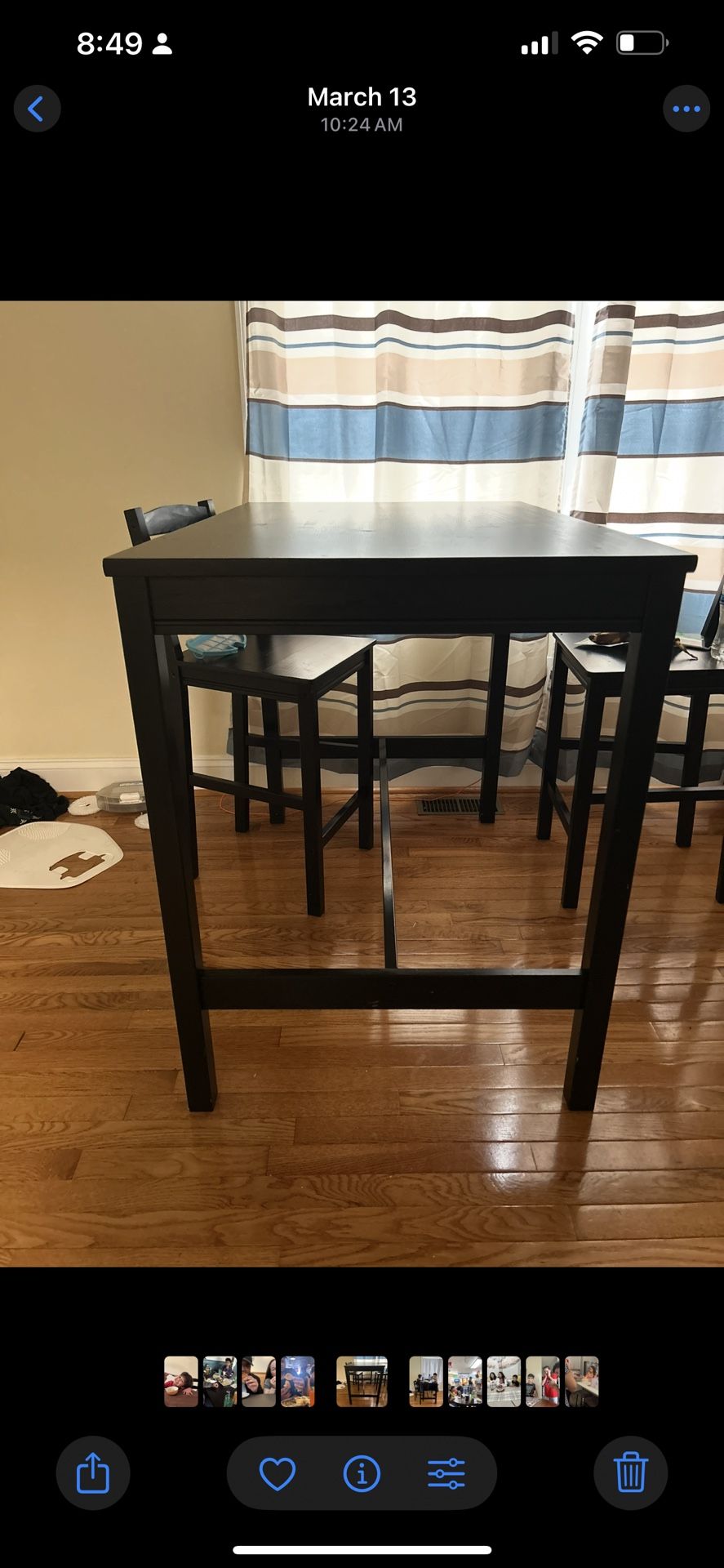 Bar High Top Dining Table With Four Chairs