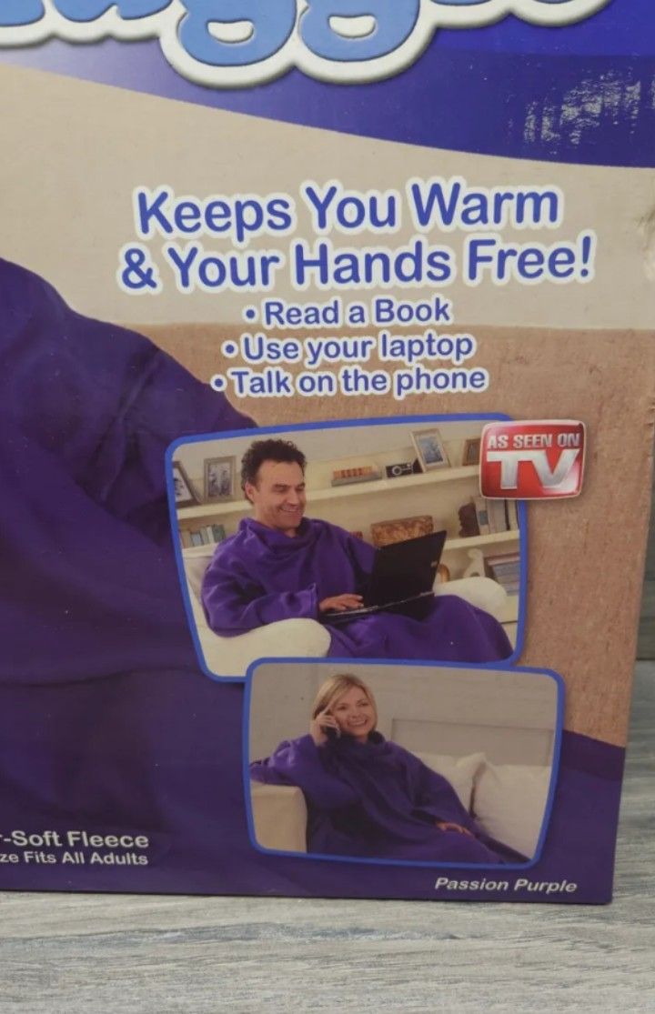VINTAGE BRAND NEW IN PACKAGE AS SEEN ON TV THE ORIGINAL PASHION PURPLE FLEECE ADULT SIZE SNUGGIE
