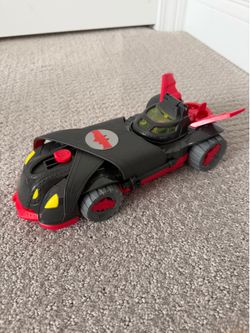 Imaginext Batman Ninja Batmobile Red and Black Car with wings