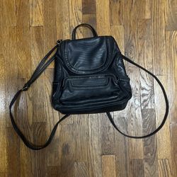 Black Leather Backpack