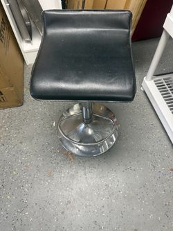 Black Faux Leather Swivel Bar Stool