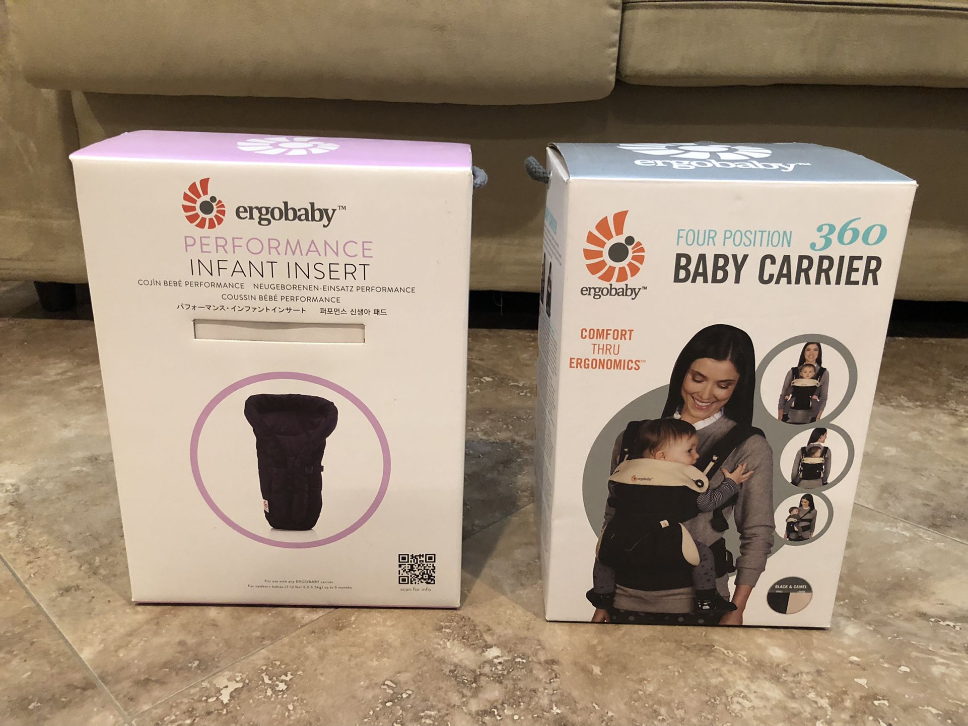 ErgoBaby Four Position Baby Carrier With Infant Insert 