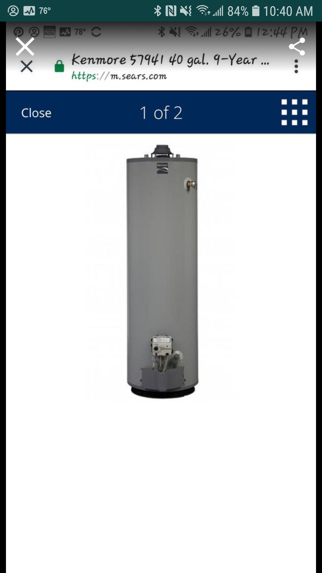 40 Gallon Natural Gas Water Heater