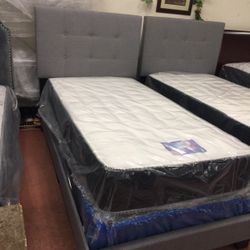New Twin Size Beds With Mattress And Boxspring Included 