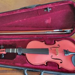 Pink Violin And Case