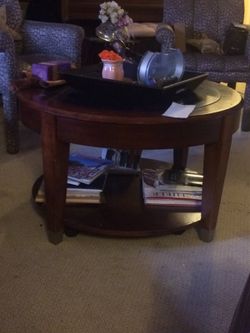 Lane coffee table black granite and wood on casters