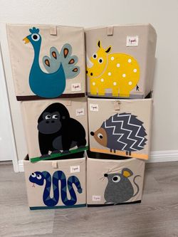 6pcs 3 Sprouts Toy Storage Bin (Used)