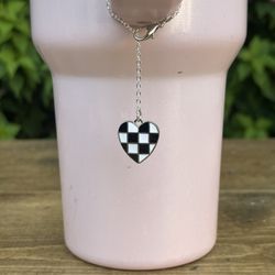 Stanley Cup Charm (checkered Heart)