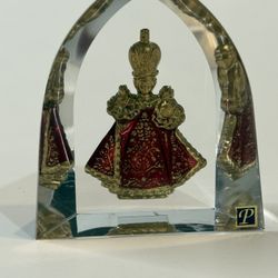 Vintage Bohemia Crystal "Infant Jesus of Prague" Paperweight – Excellent Condition2.5”