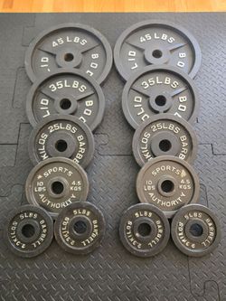 250lb Black Olympic Weight Plates Set