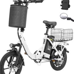 16" Electric Bike, Max 40+Miles Range.Folding E-Bike with Removable Battery, Front Suspension and Commuter