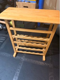 Solid Wood Wine Rack & Wine Glass Holder