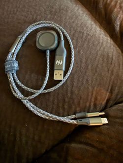 2FT 3-In-1 Multi Charging Cable, USB A/C to Magnetic Charger for Apple Watch