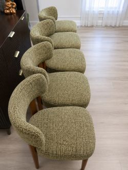 Brand new 4 piece green Solid Wood Upholstered Fabric Dining Chairs