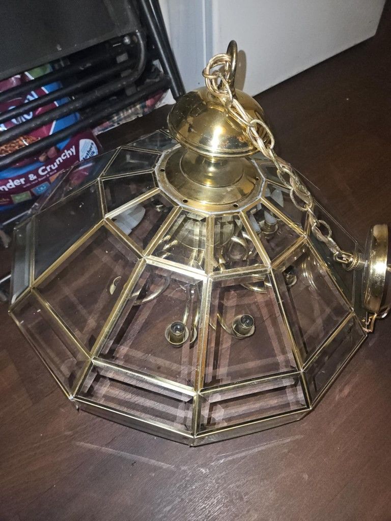 Chandelier Gold And Glass