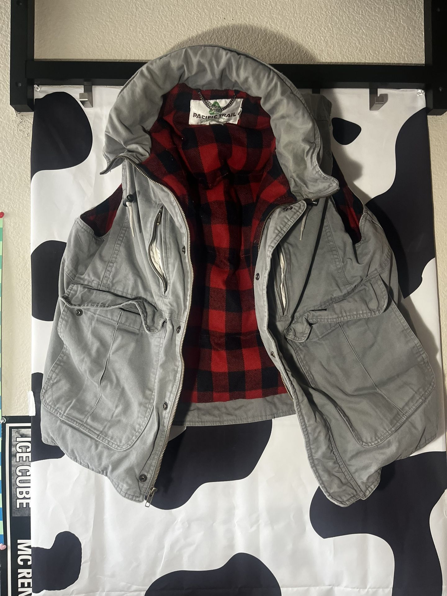 Pacific Trail Vtg Work Vest Puffer Buffalo Plaid Down